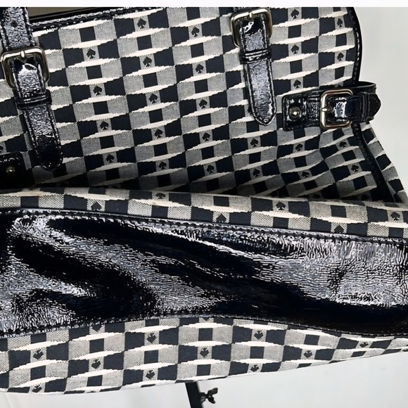 Kate Spade Large Checkered ♠️ Tote/Bag Story Book Lining HTF RARE FIND! FEW MADE - Picture 6 of 6